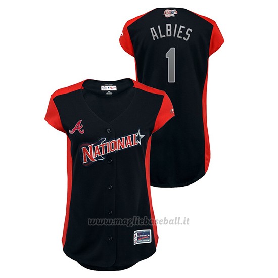 Maglia Baseball Donna Atlanta Atlanta Braves 2019 All Star Game Workout National League Ozzie Albies Blu